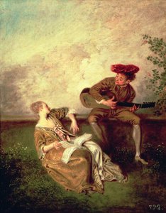 La lección de canto de Jean Antoine Watteau